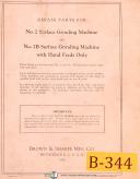 Brown & Sharpe-Brown & Sharpe No. 2 & 2B, Grinder & with Hand Feeds Only, Parts Manual 1956-2B-No. 2-No. 2B-01